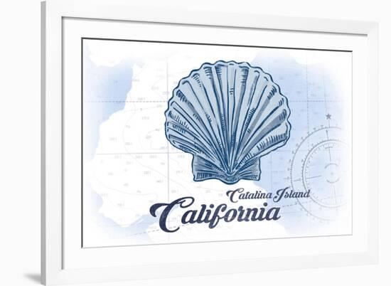 Catalina Island, California - Scallop Shell - Blue - Coastal Icon-Lantern Press-Framed Art Print