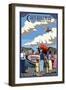 Catalina Island, California - Seaplane-Lantern Press-Framed Art Print