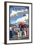 Catalina Island, California - Seaplane-Lantern Press-Framed Art Print