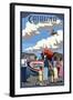 Catalina Island, California - Seaplane-Lantern Press-Framed Art Print