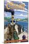 Catalina Island, California - Steamer Coming to Avalon-Lantern Press-Mounted Art Print