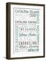 Catalina Island, California - Typography-Lantern Press-Framed Art Print