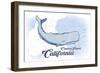 Catalina Island, California - Whale - Blue - Coastal Icon-Lantern Press-Framed Art Print