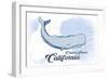 Catalina Island, California - Whale - Blue - Coastal Icon-Lantern Press-Framed Art Print