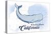 Catalina Island, California - Whale - Blue - Coastal Icon-Lantern Press-Stretched Canvas