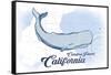 Catalina Island, California - Whale - Blue - Coastal Icon-Lantern Press-Framed Stretched Canvas