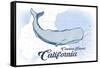 Catalina Island, California - Whale - Blue - Coastal Icon-Lantern Press-Framed Stretched Canvas