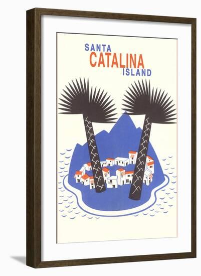 Catalina Island with Big Palm Trees-null-Framed Art Print