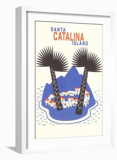 Catalina Island with Big Palm Trees-null-Framed Art Print