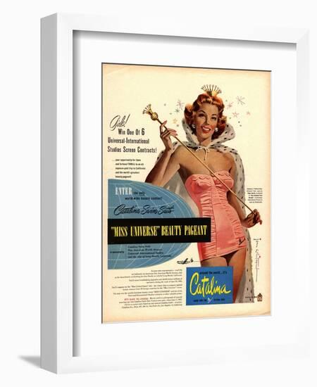 Catalina Womens Swimming Fashion, USA, 1950-null-Framed Giclee Print