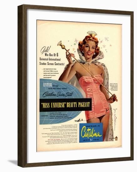 Catalina Womens Swimming Fashion, USA, 1950-null-Framed Giclee Print