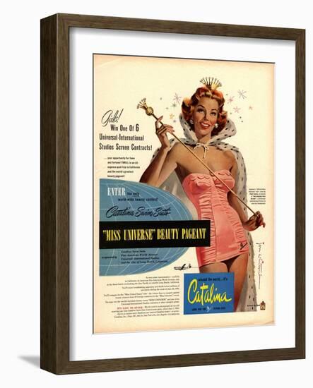 Catalina Womens Swimming Fashion, USA, 1950-null-Framed Giclee Print