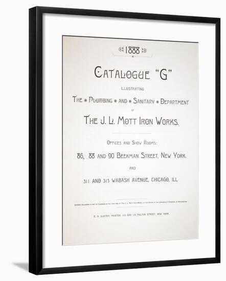 Catalogue for the J. L. Mott Iron Works, 1888-null-Framed Giclee Print