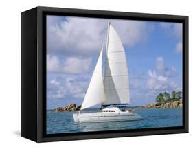 Catamaran, Island of Praslin, Seychelles, Indian Ocean, Africa-Bruno Barbier-Framed Stretched Canvas