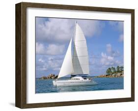 Catamaran, Island of Praslin, Seychelles, Indian Ocean, Africa-Bruno Barbier-Framed Photographic Print