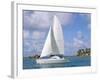 Catamaran, Island of Praslin, Seychelles, Indian Ocean, Africa-Bruno Barbier-Framed Photographic Print