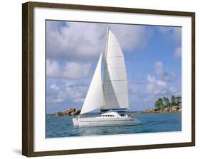 Catamaran, Island of Praslin, Seychelles, Indian Ocean, Africa-Bruno Barbier-Framed Photographic Print