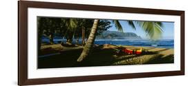 Catamaran on the Beach, Hanalei Bay, Kauai, Hawaii, USA-null-Framed Photographic Print