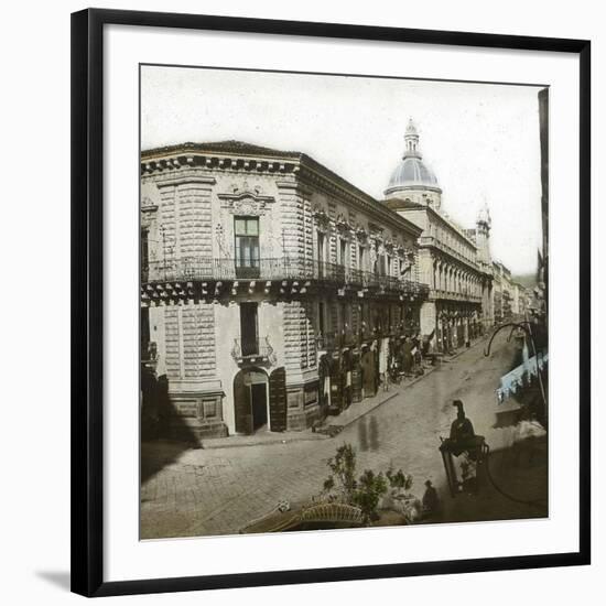 Catane (Sicily, Italy), a Street, Circa 1860-Leon, Levy et Fils-Framed Photographic Print