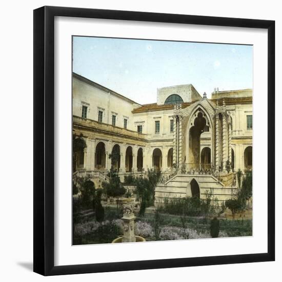 Catane (Sicily, Italy), Courtyard of the Benedictine Convent, Circa 1860-Leon, Levy et Fils-Framed Photographic Print