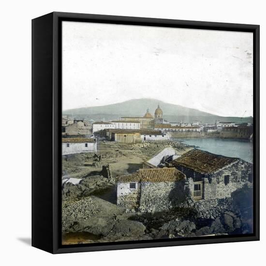 Catane (Sicily, Italy), Overview and the Etna, Circa 1860-Leon, Levy et Fils-Framed Stretched Canvas