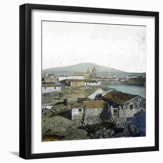 Catane (Sicily, Italy), Overview and the Etna, Circa 1860-Leon, Levy et Fils-Framed Photographic Print