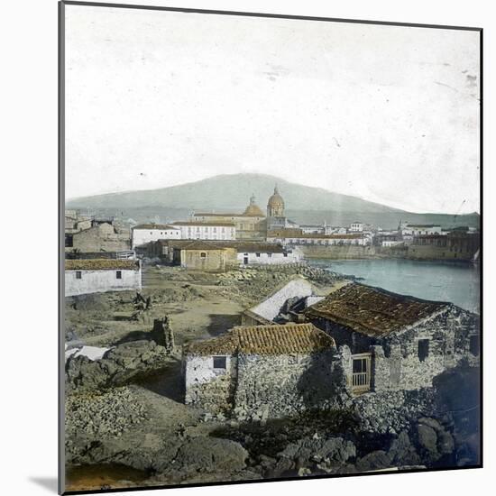Catane (Sicily, Italy), Overview and the Etna, Circa 1860-Leon, Levy et Fils-Mounted Photographic Print