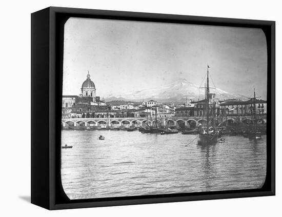 Catania and Mount Etna, Sicily, Italy, Late 19th or Early 20th Century-null-Framed Stretched Canvas