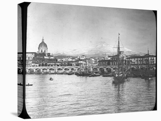 Catania and Mount Etna, Sicily, Italy, Late 19th or Early 20th Century-null-Stretched Canvas