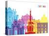 Catania Skyline Pop-paulrommer-Stretched Canvas