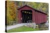 Cataract Covered Bridge over Mill Creek at Lieber, Indiana-Chuck Haney-Stretched Canvas