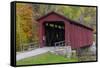 Cataract Covered Bridge over Mill Creek at Lieber, Indiana-Chuck Haney-Framed Stretched Canvas