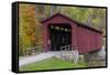 Cataract Covered Bridge over Mill Creek at Lieber, Indiana-Chuck Haney-Framed Stretched Canvas