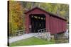Cataract Covered Bridge over Mill Creek at Lieber, Indiana-Chuck Haney-Stretched Canvas
