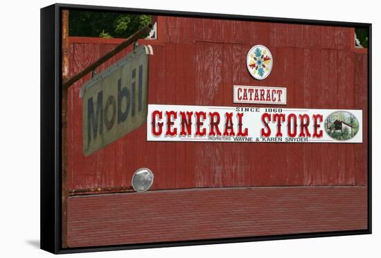 Cataract Falls general store sign, Indiana, USA-Anna Miller-Framed Stretched Canvas