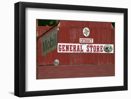 Cataract Falls general store sign, Indiana, USA-Anna Miller-Framed Photographic Print