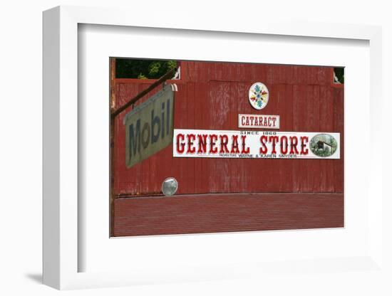 Cataract Falls general store sign, Indiana, USA-Anna Miller-Framed Photographic Print