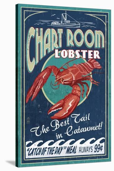 Cataumet, Cape Cod, Massachusetts - Chart Room Lobster-Lantern Press-Stretched Canvas