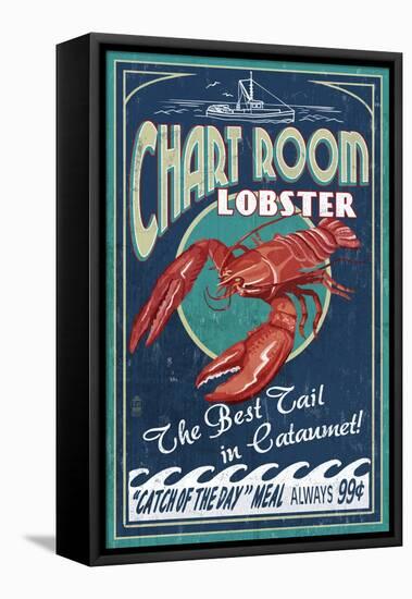Cataumet, Cape Cod, Massachusetts - Chart Room Lobster-Lantern Press-Framed Stretched Canvas