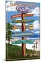 Cataumet, Cape Cod, Massachusetts - Sign Destinations-Lantern Press-Mounted Art Print