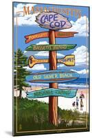 Cataumet, Cape Cod, Massachusetts - Sign Destinations-Lantern Press-Mounted Art Print