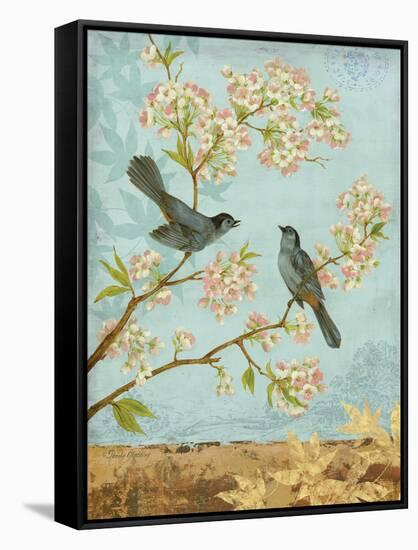 Catbirds & Blooms-Pamela Gladding-Framed Stretched Canvas