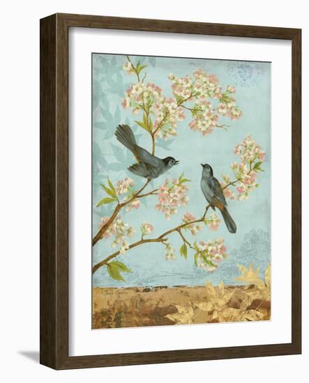 Catbirds & Blooms-Pamela Gladding-Framed Art Print