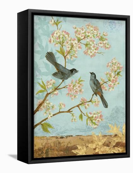 Catbirds & Blooms-Pamela Gladding-Framed Stretched Canvas