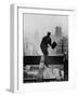 Catcher Astraddle Beams During Skyscraper Construction-Arthur Gerlach-Framed Photographic Print