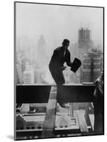 Catcher Astraddle Beams During Skyscraper Construction-Arthur Gerlach-Mounted Photographic Print