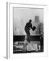 Catcher Astraddle Beams During Skyscraper Construction-Arthur Gerlach-Framed Photographic Print