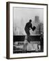 Catcher Astraddle Beams During Skyscraper Construction-Arthur Gerlach-Framed Photographic Print