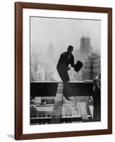 Catcher Astraddle Beams During Skyscraper Construction-Arthur Gerlach-Framed Photographic Print