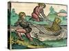 Catching a Lion Cat Fish Monster Published in the Nuremberg Chronicle, 1493-null-Stretched Canvas